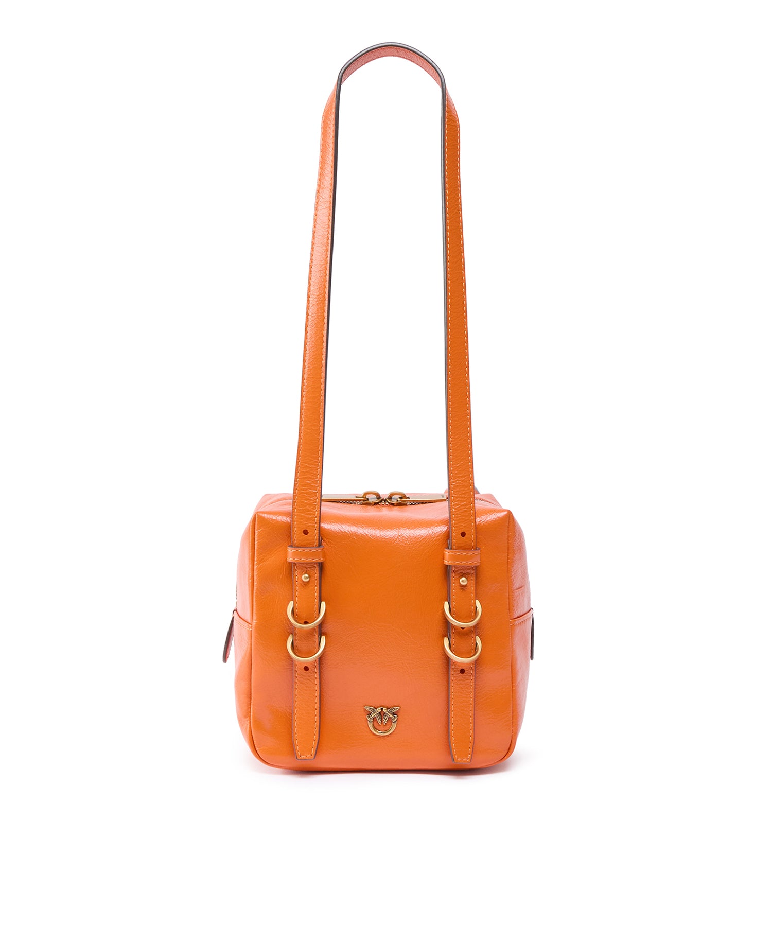 Borsa a tracolla Cubic Bag in pelle shiny 106465 A315A76Q PINKO 