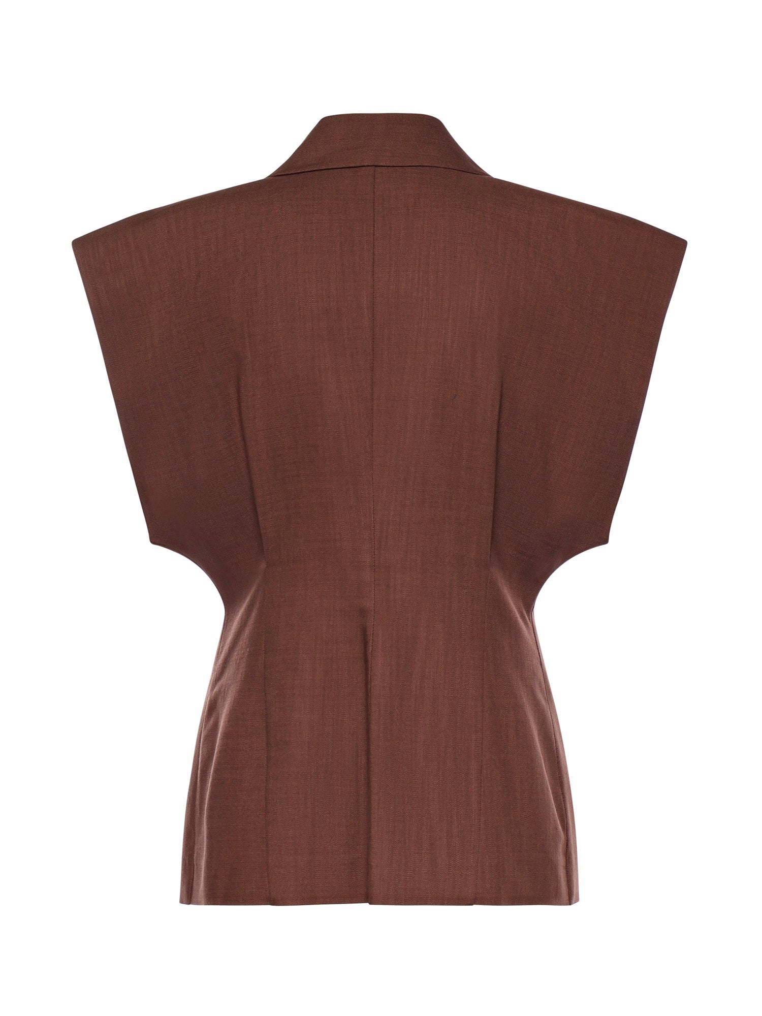Giacca smanicata effetto rustico 106509 A2W6L78 PINKO 