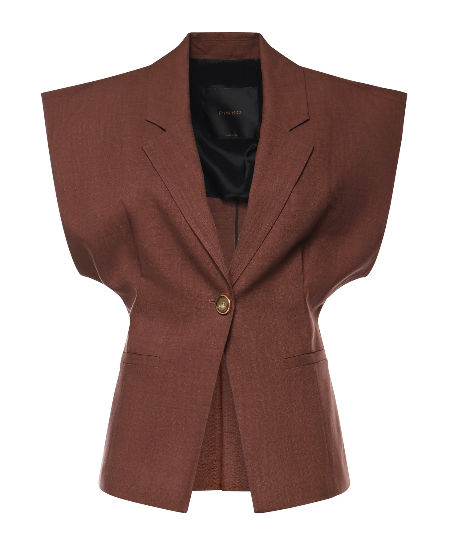Giacca smanicata effetto rustico 106509 A2W6L78 PINKO 
