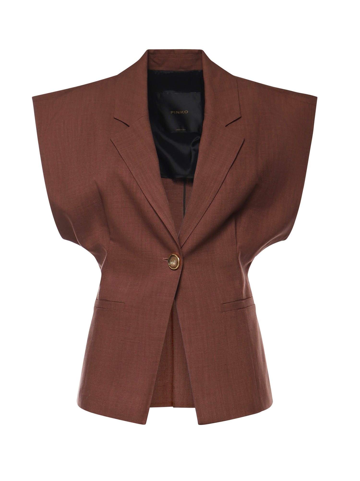 Giacca smanicata effetto rustico 106509 A2W6L78 PINKO 