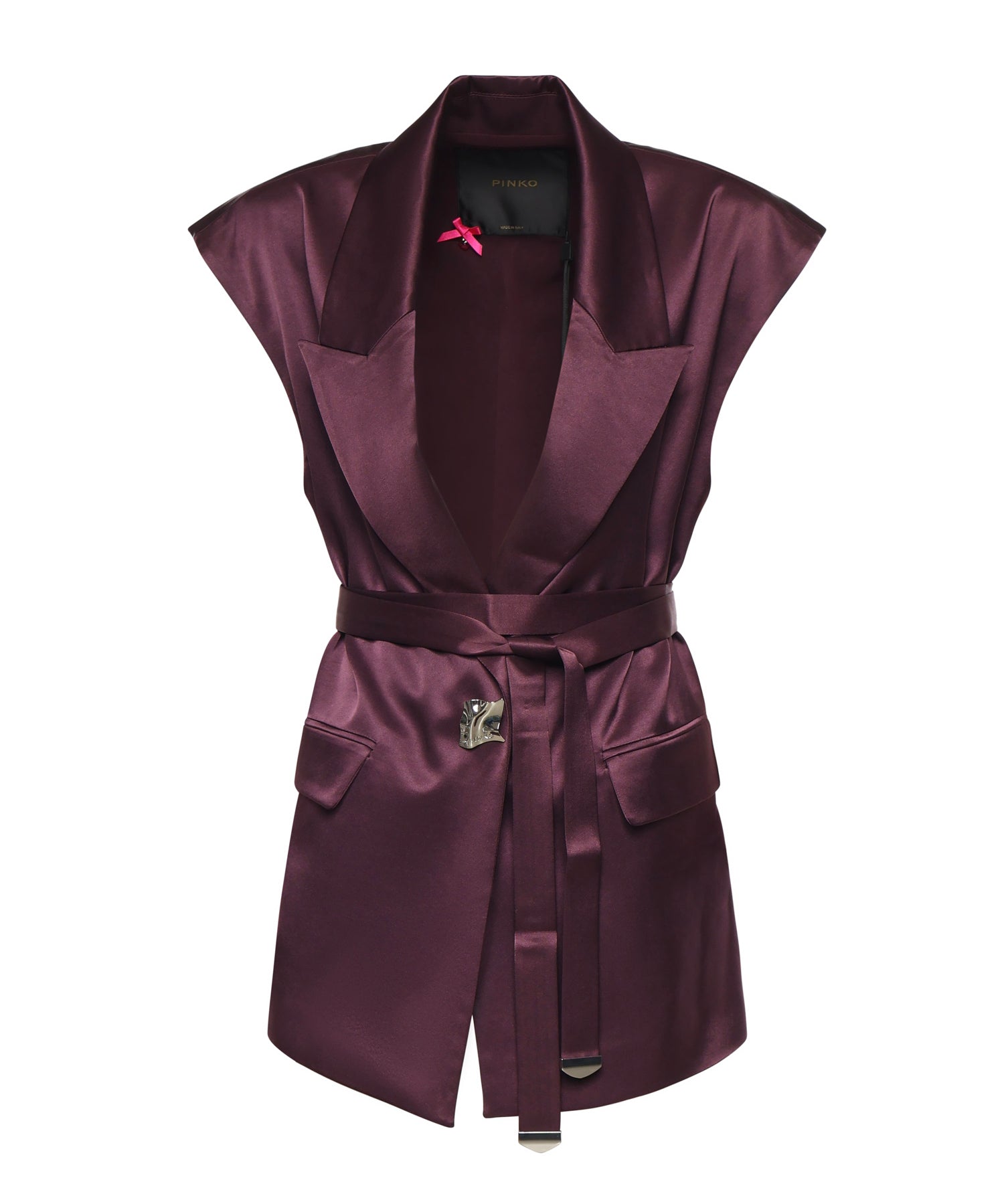 Giacca smanicata in satin 106585 A1Y5R57 PINKO 