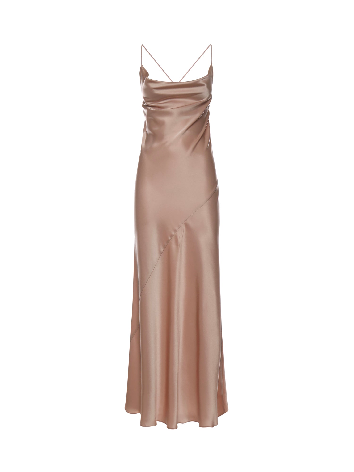 Abito slipdress lungo in satin 106587 A1Y5Q35 PINKO 