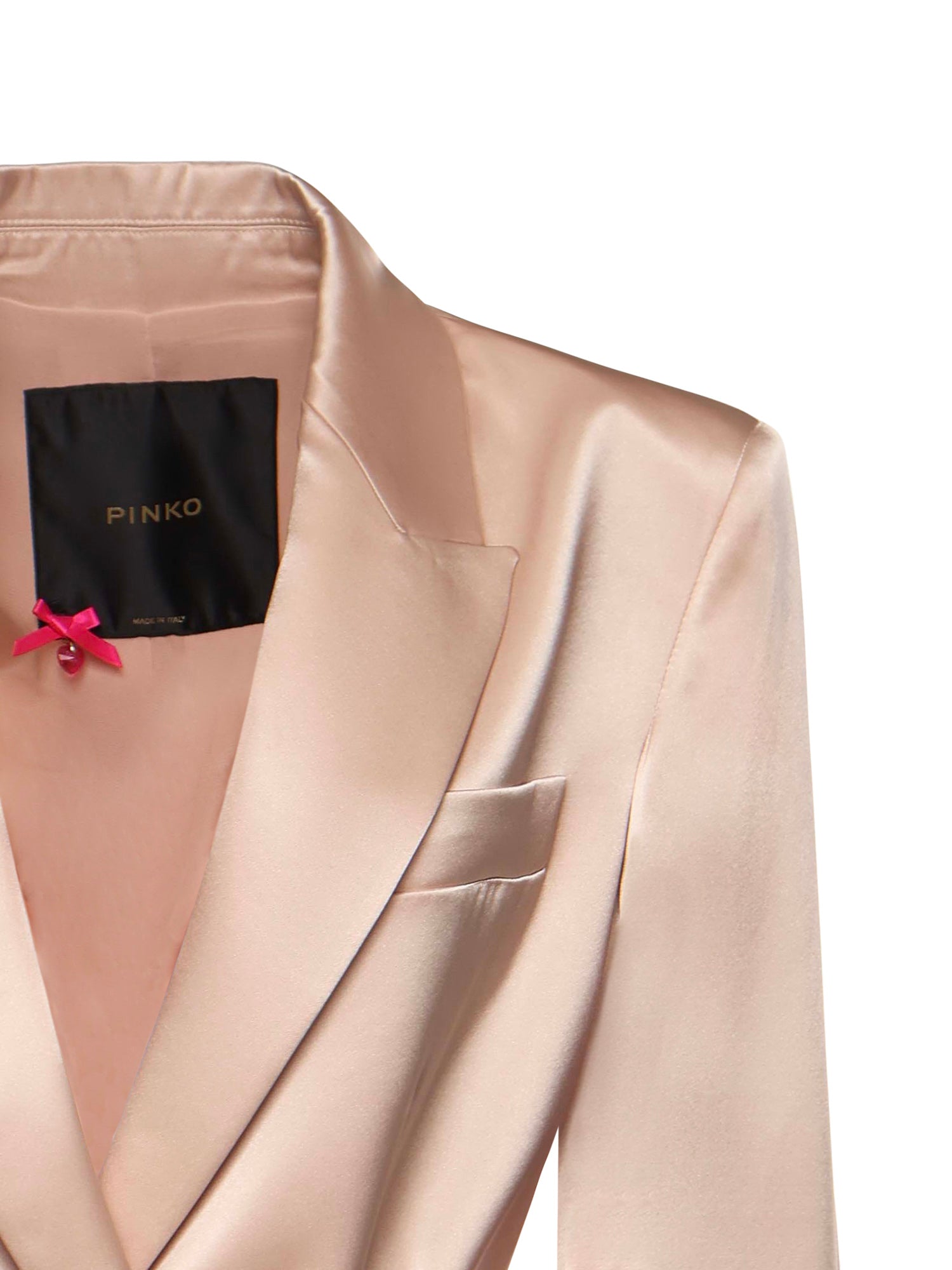 Giacca in satin con cintura 106589 A1Y5Q35 PINKO 