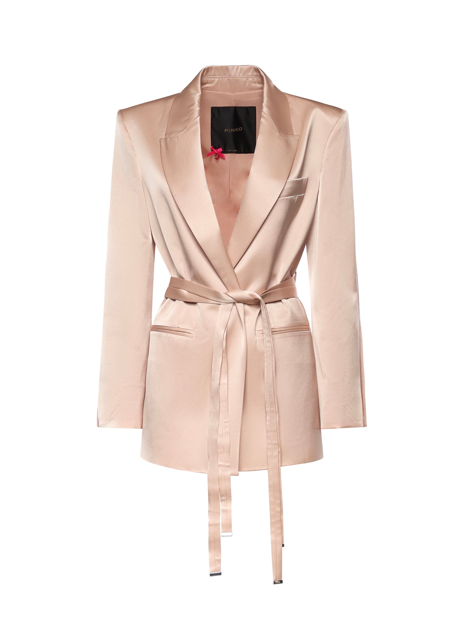 Giacca in satin con cintura 106589 A1Y5Q35 PINKO 