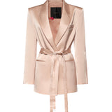 Giacca in satin con cintura 106589 A1Y5Q35 PINKO 