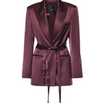 Giacca in satin con cintura 106589 A1Y5R57 PINKO 