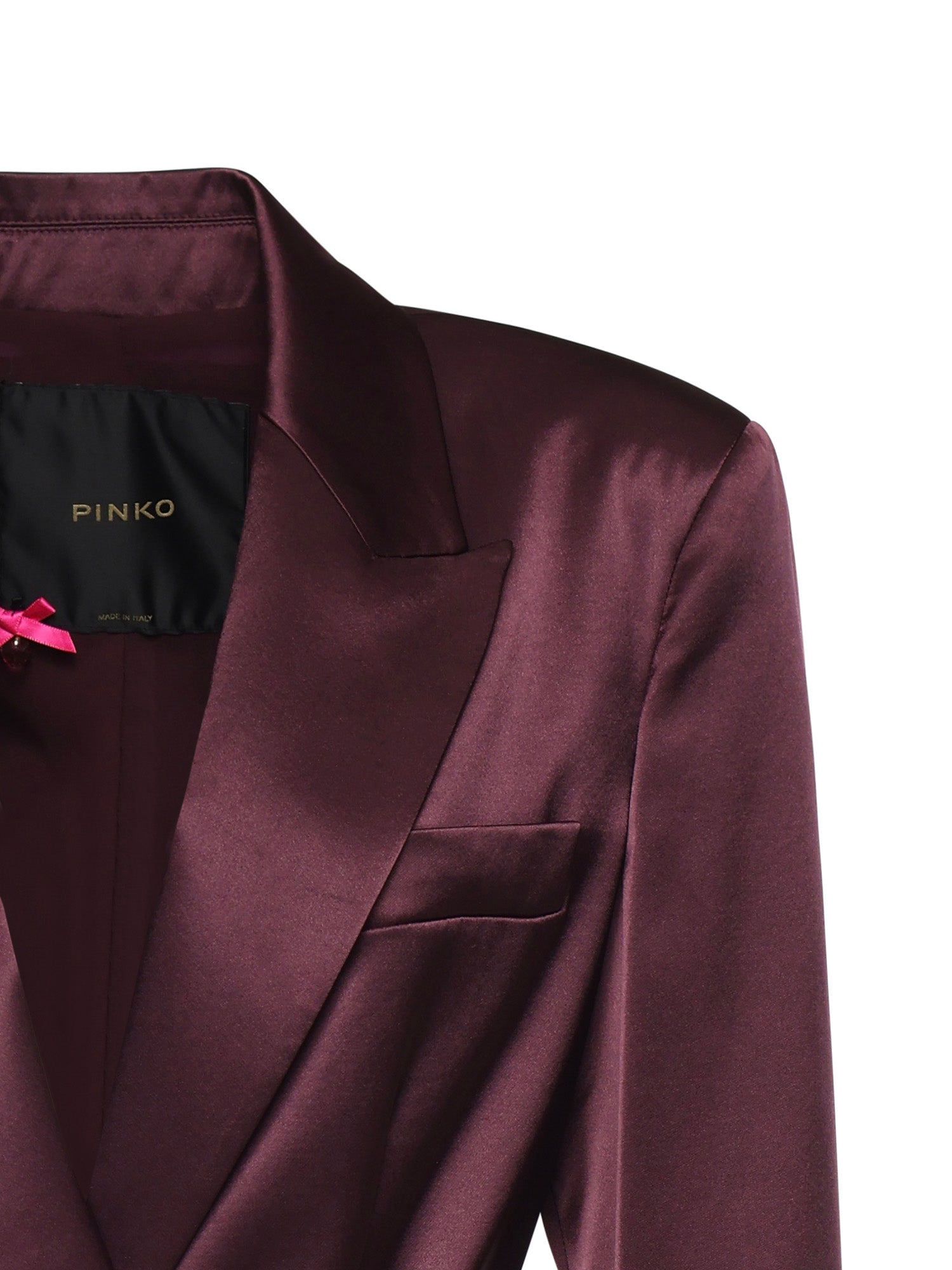 Giacca in satin con cintura 106589 A1Y5R57 PINKO 