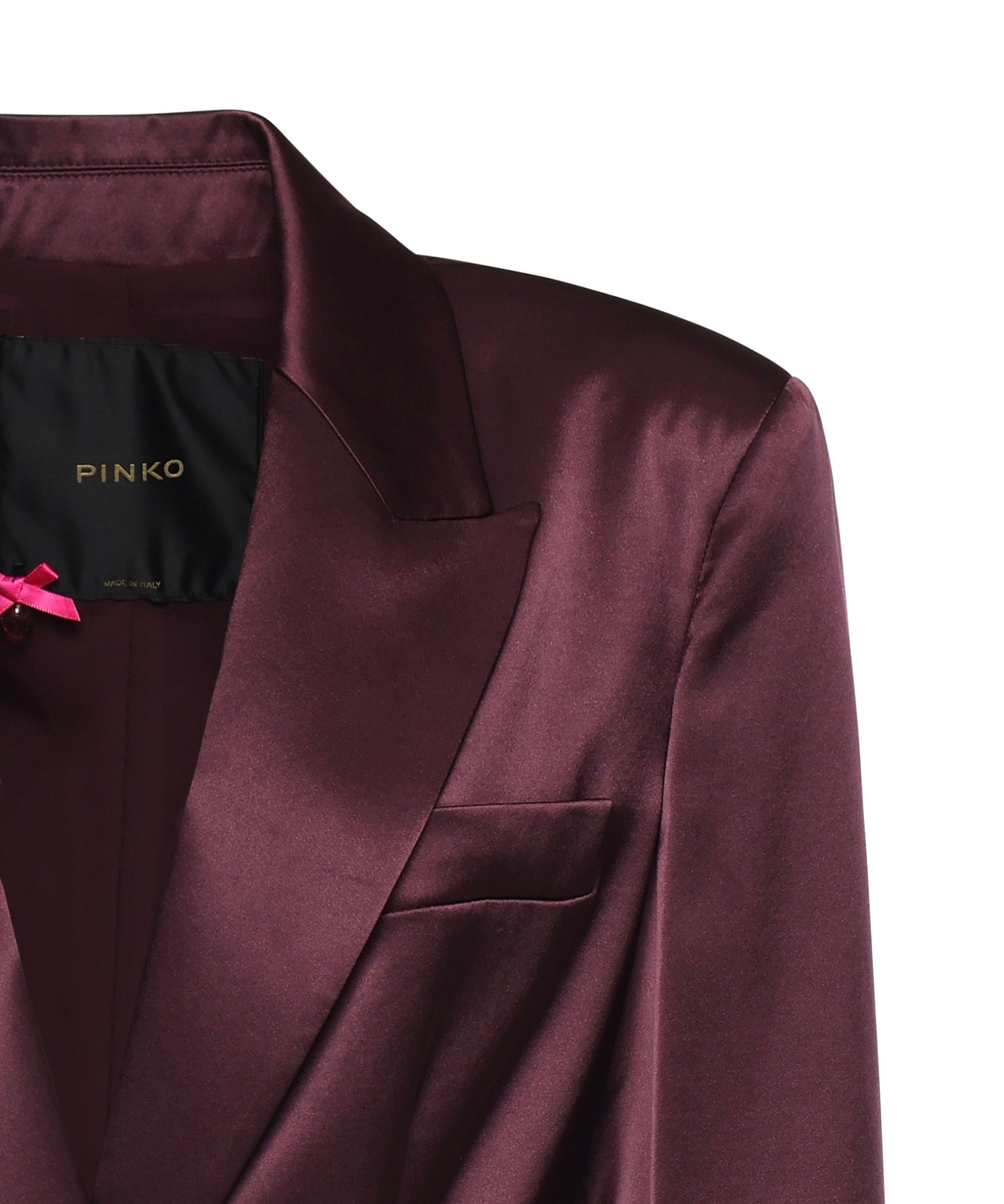 Giacca in satin con cintura 106589 A1Y5R57 PINKO 