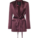 Giacca in satin con cintura 106589 A1Y5R57 PINKO 