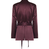 Giacca in satin con cintura 106589 A1Y5R57 PINKO 