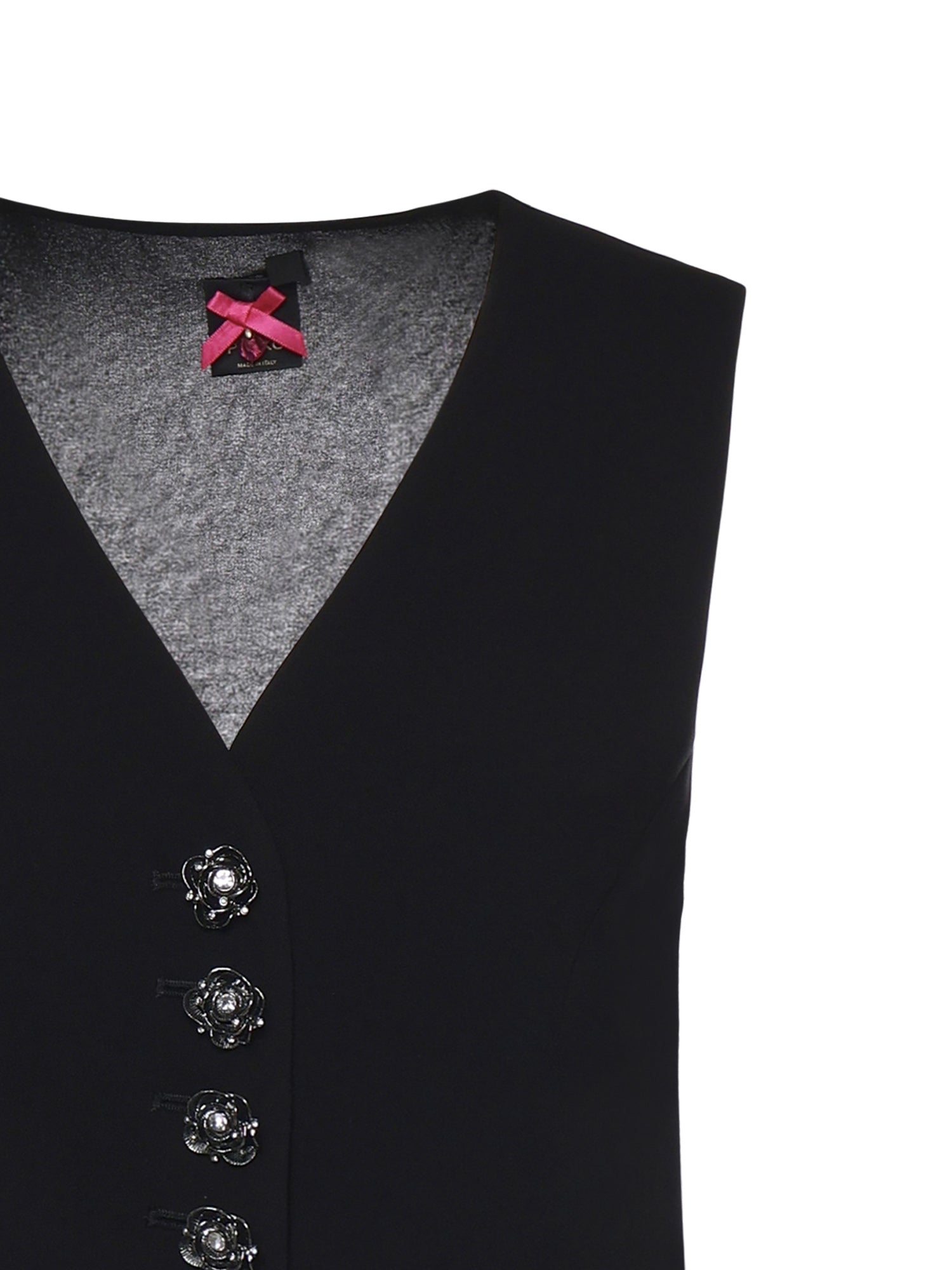 Gilet con bottoni rose gioiello 106593 A2Q2Z99 PINKO 