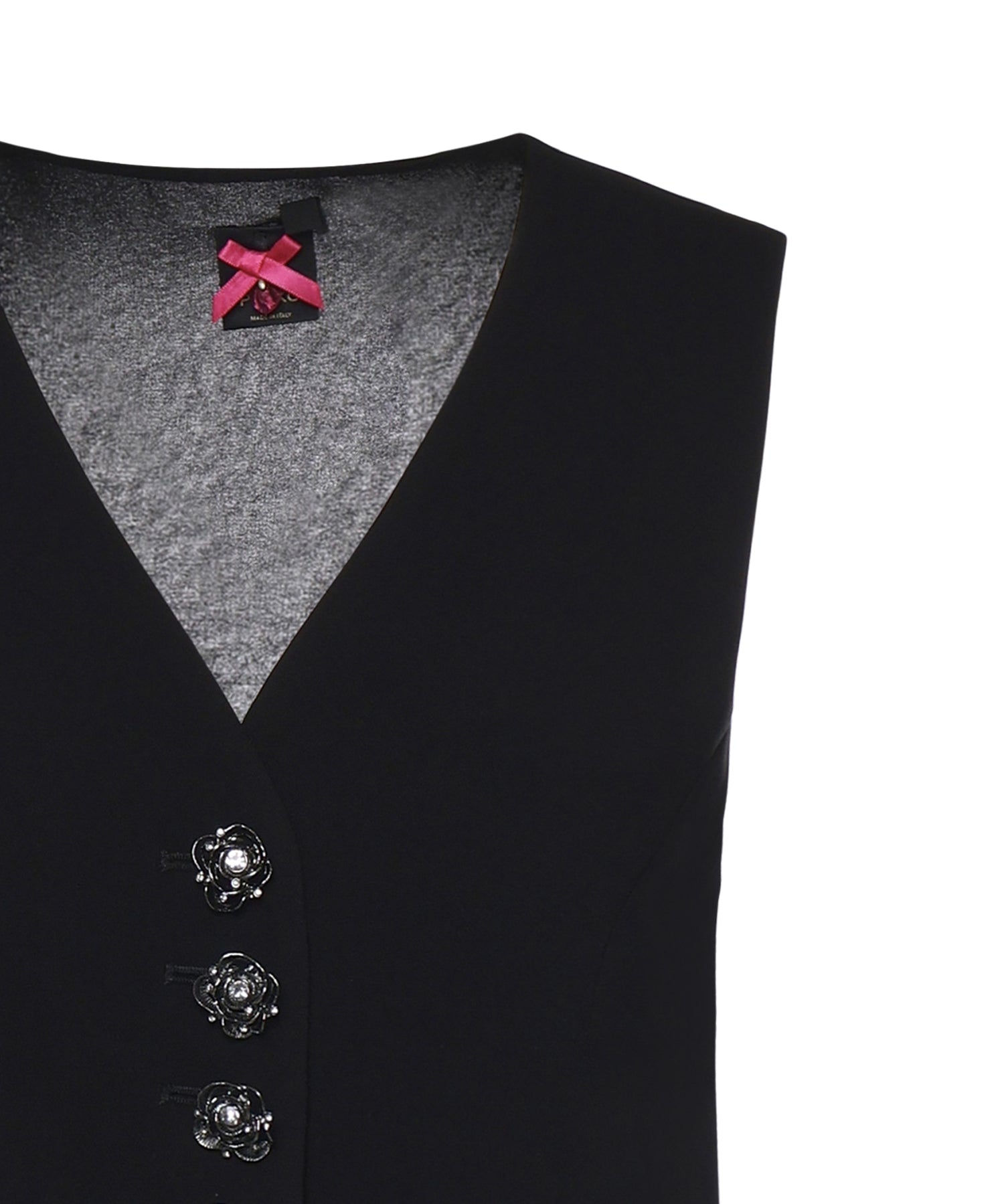 Gilet con bottoni rose gioiello 106593 A2Q2Z99 PINKO 
