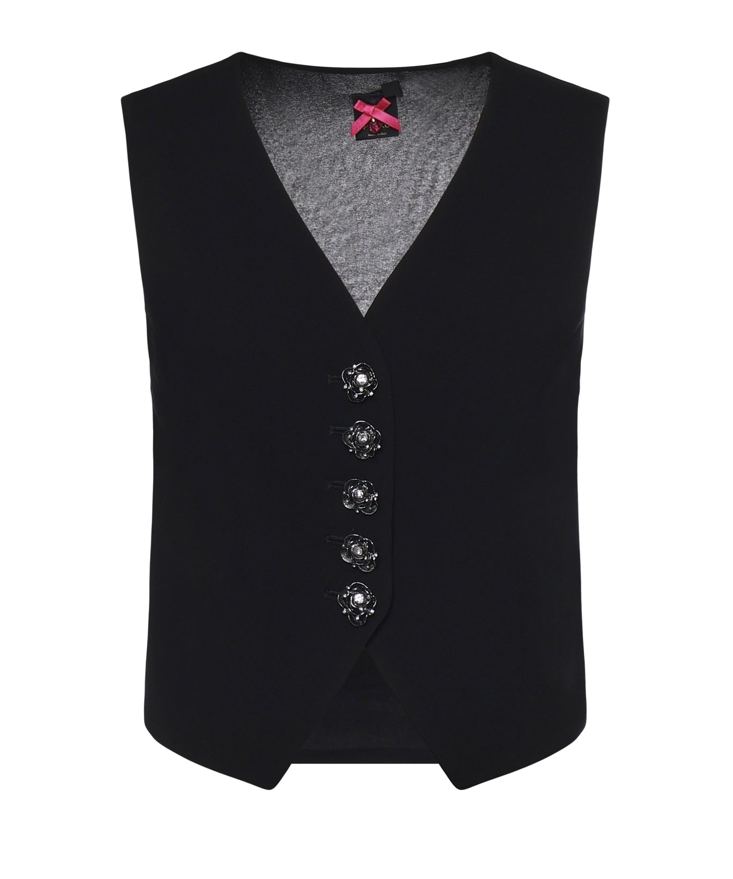 Gilet con bottoni rose gioiello 106593 A2Q2Z99 PINKO 