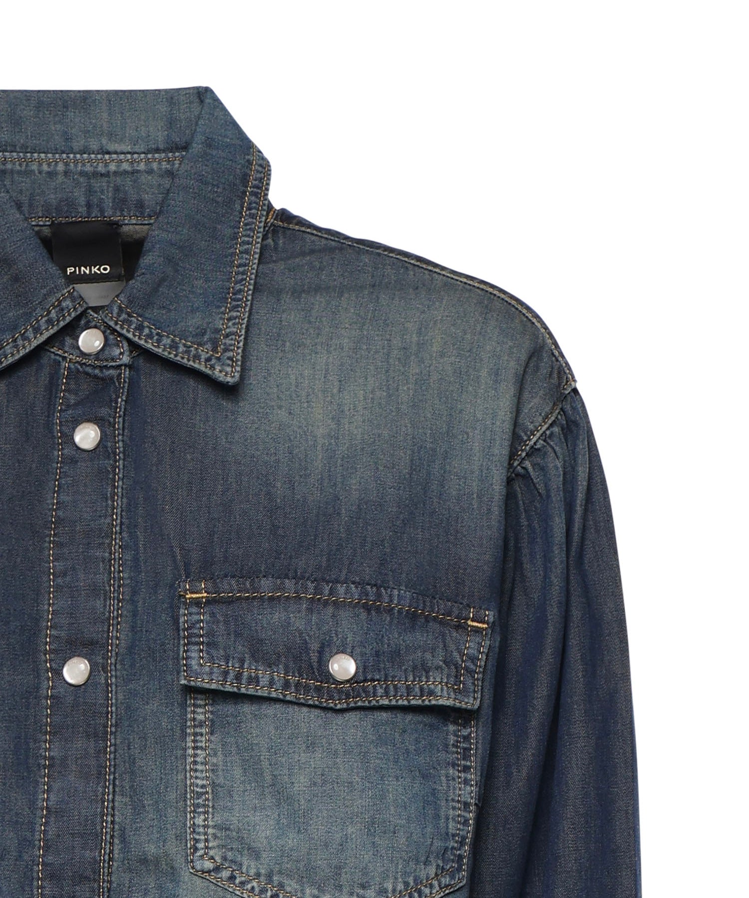 Camicia in denim con maniche a palloncino 106596 A37KPJC PINKO 