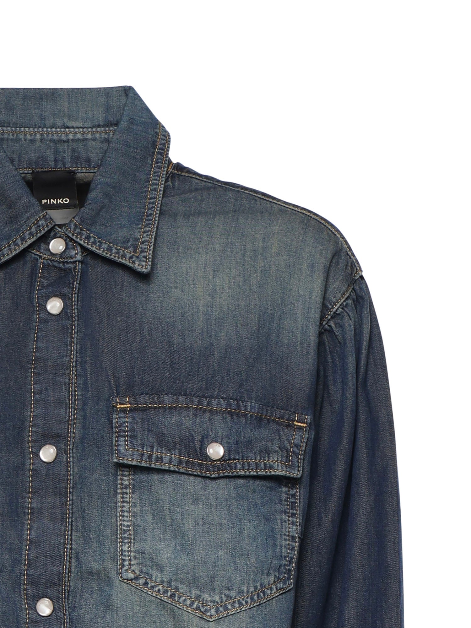 Camicia in denim con maniche a palloncino 106596 A37KPJC PINKO 