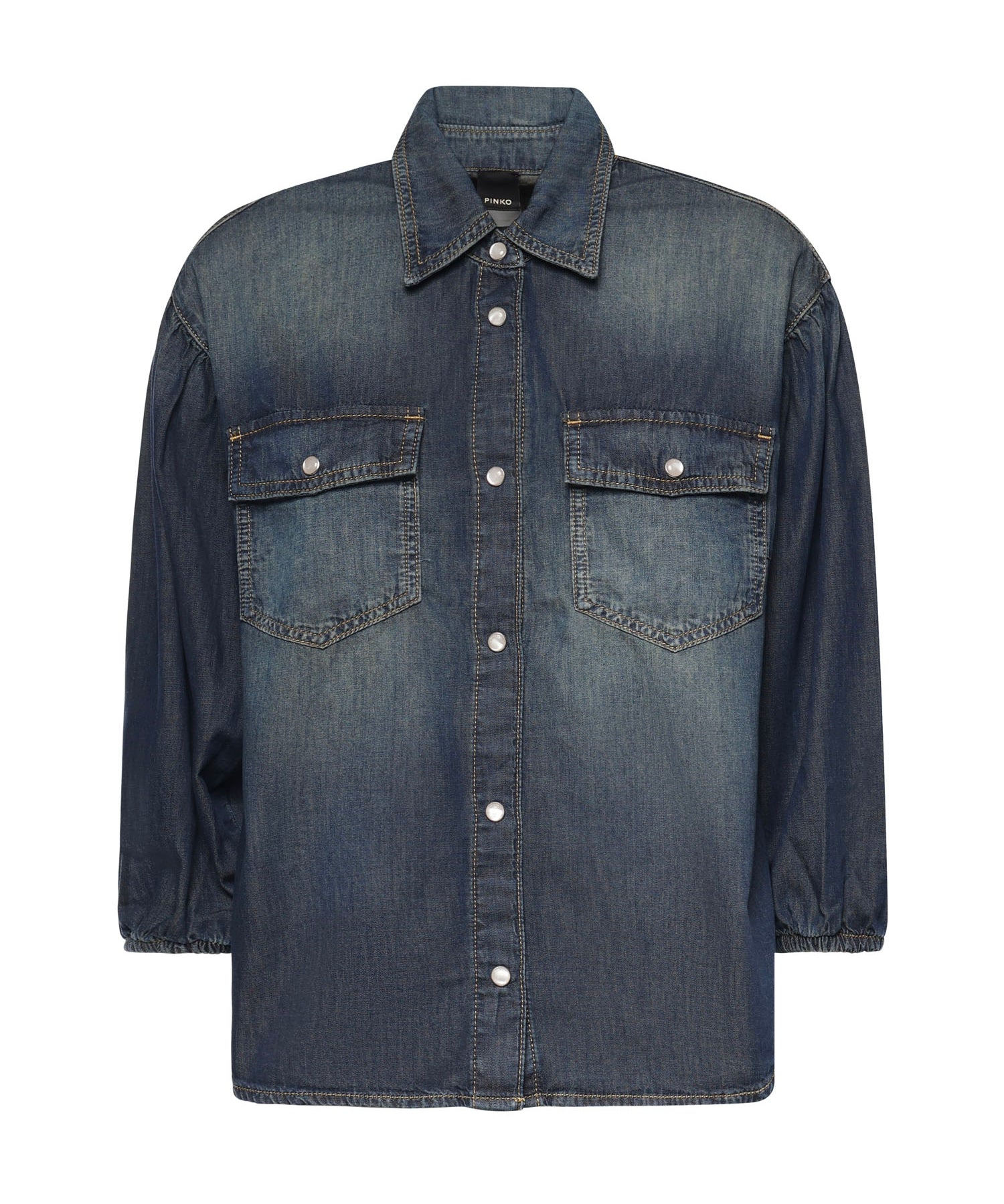 Camicia in denim con maniche a palloncino 106596 A37KPJC PINKO 