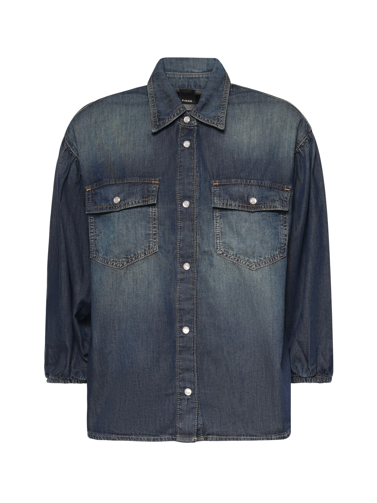 Camicia in denim con maniche a palloncino 106596 A37KPJC PINKO 