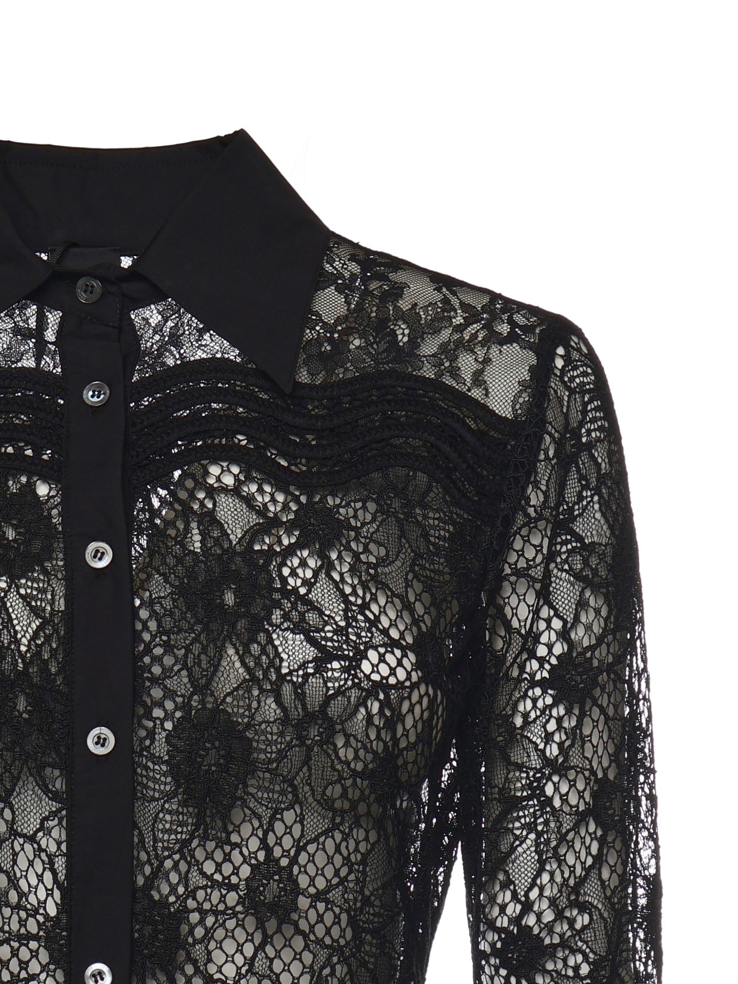 Camicia in tulle e pizzo 106600 A381Z99 PINKO 