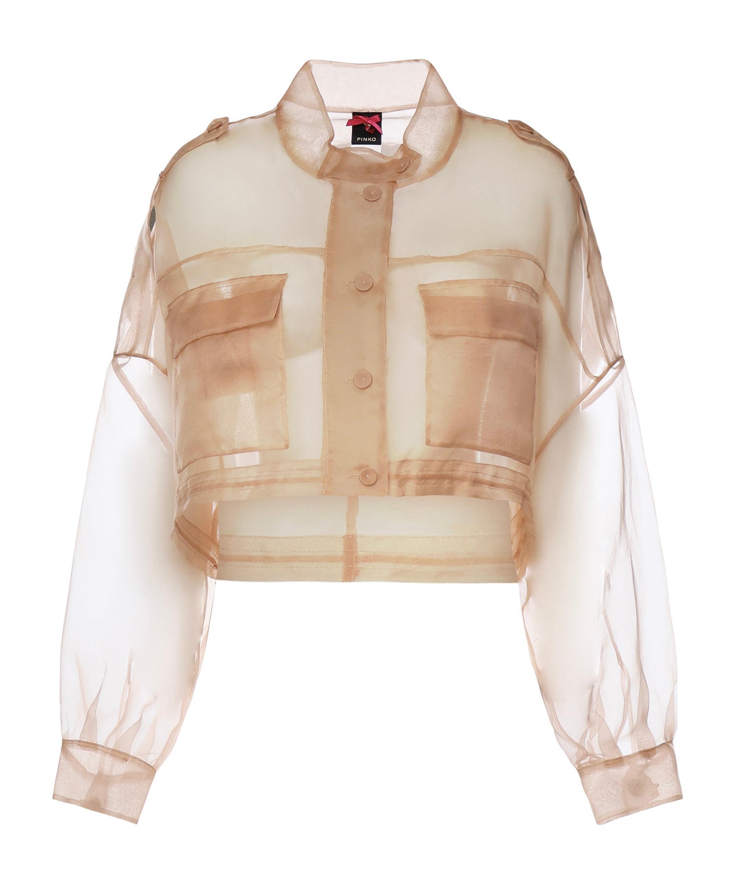 Caban cropped in organza di pura seta 106603 A2DJQ35 PINKO 