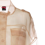 Caban cropped in organza di pura seta 106603 A2DJQ35 PINKO 