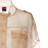 Caban cropped in organza di pura seta 106603 A2DJQ35 PINKO 