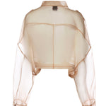 Caban cropped in organza di pura seta 106603 A2DJQ35 PINKO 