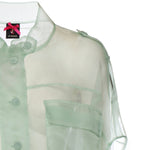 Caban cropped in organza di pura seta 106603 A2DJT14 PINKO 