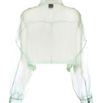 Caban cropped in organza di pura seta 106603 A2DJT14 PINKO 
