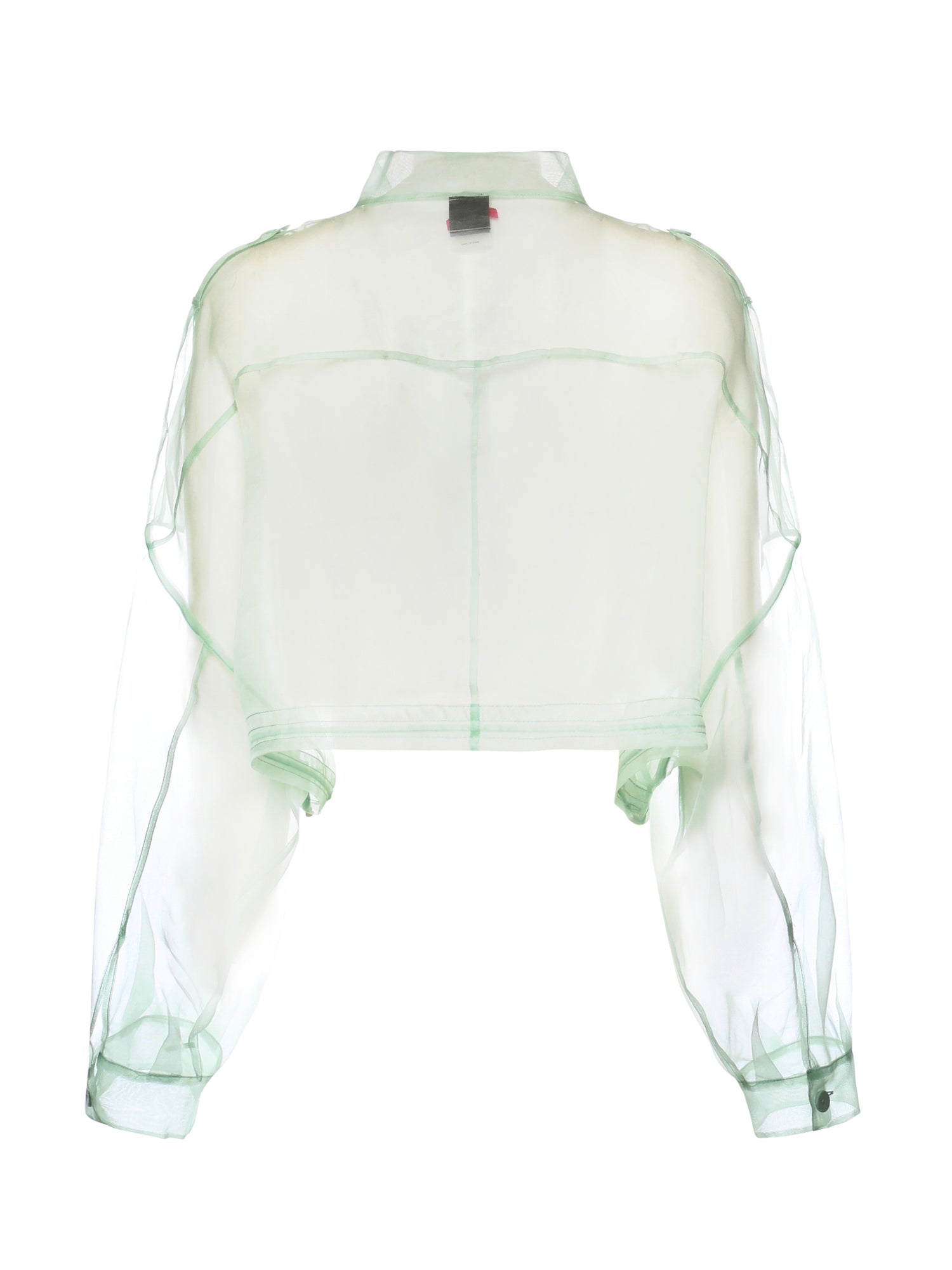 Caban cropped in organza di pura seta 106603 A2DJT14 PINKO 