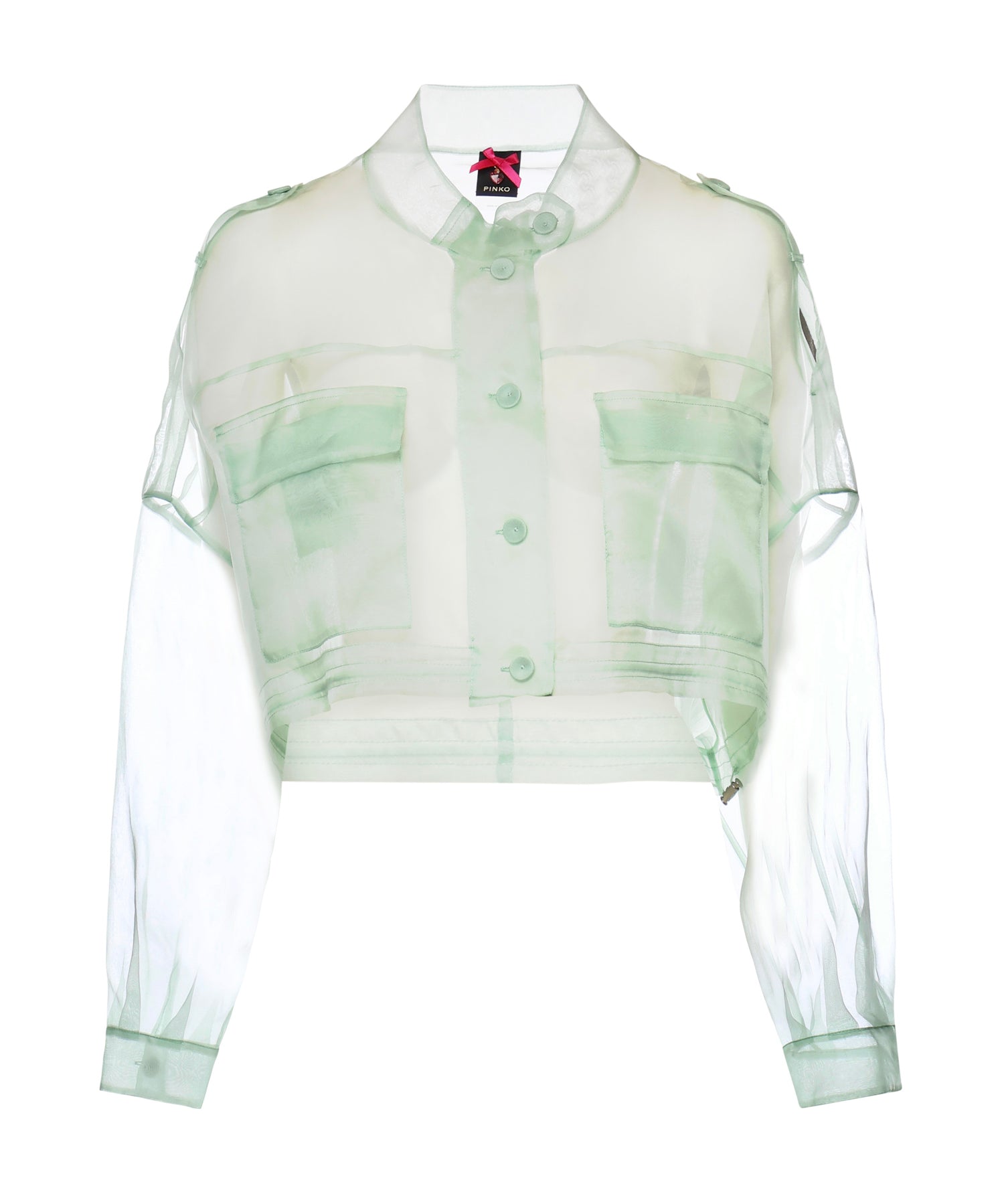 Caban cropped in organza di pura seta 106603 A2DJT14 PINKO 