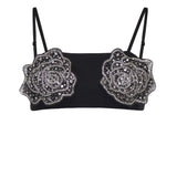 Reggiseno con rose gioiello ricamate 106622 A31PZ99 PINKO 