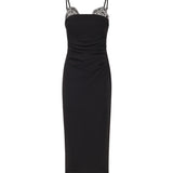 Abito midi con ricamo gioiello 106637 A31PZ99 PINKO 