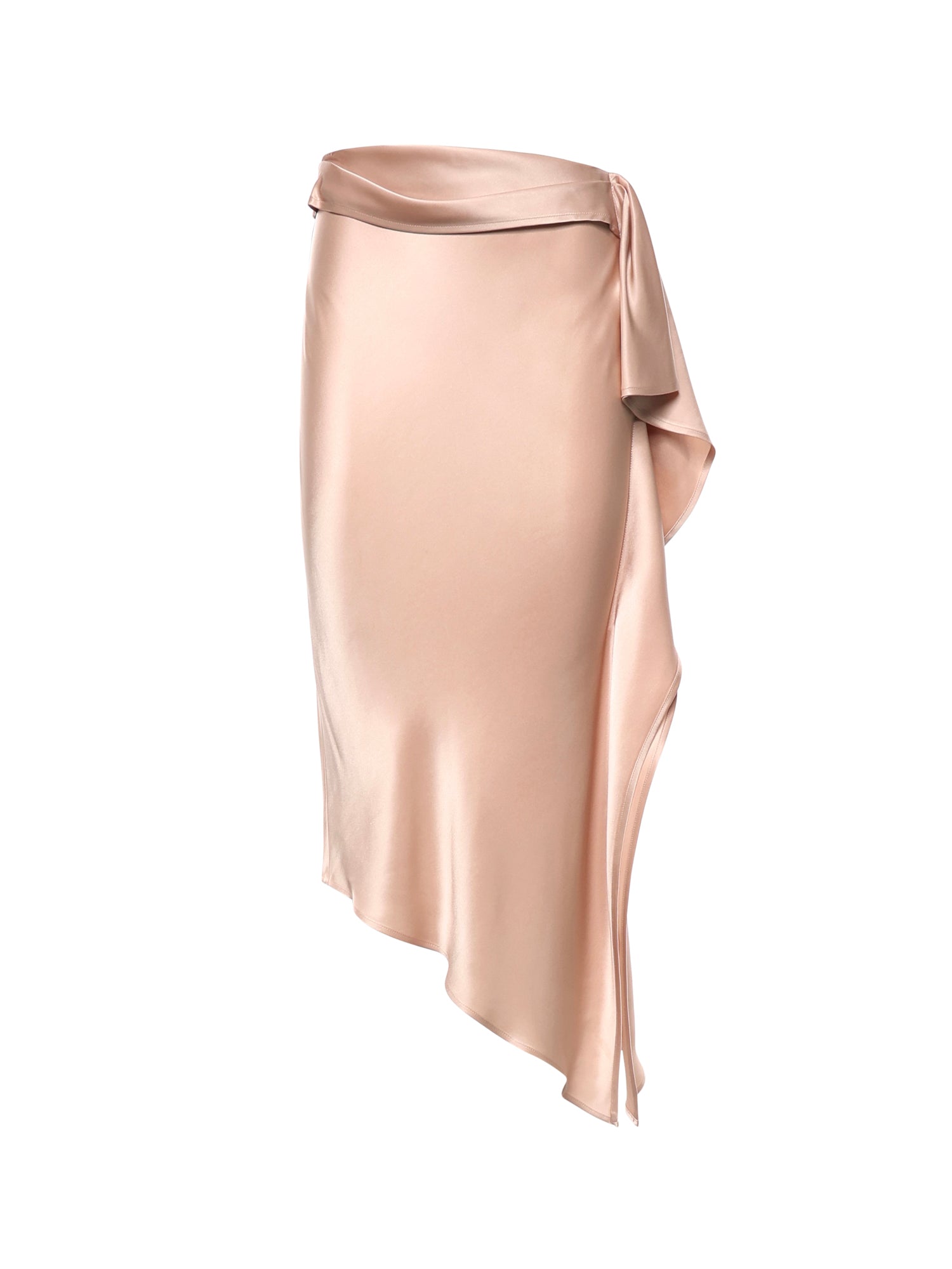 Gonna longuette asimmetrica in satin 106638 A1Y5Q35 PINKO 