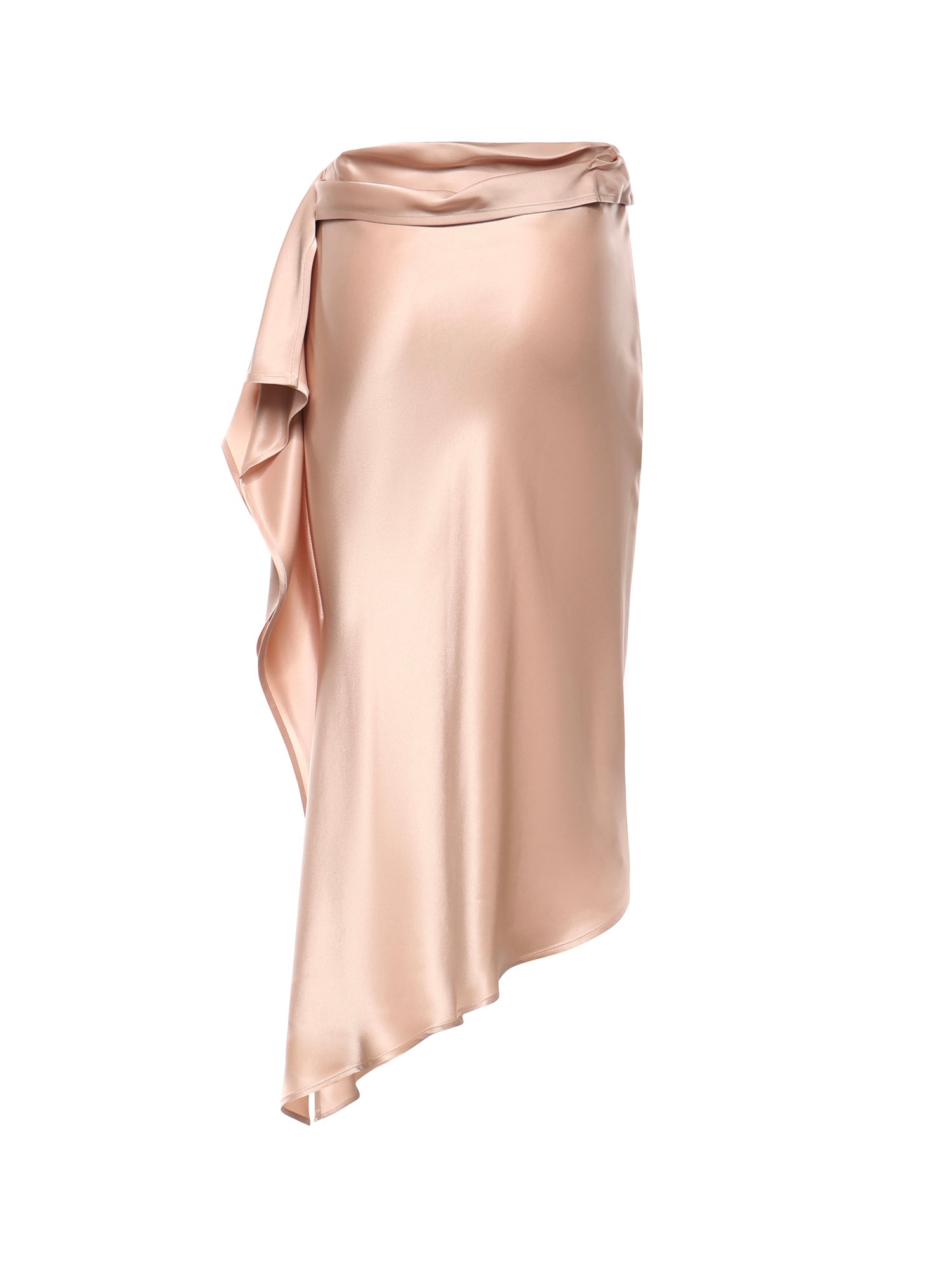 Gonna longuette asimmetrica in satin 106638 A1Y5Q35 PINKO 