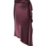 Gonna longuette asimmetrica in satin 106638 A1Y5R57 PINKO 