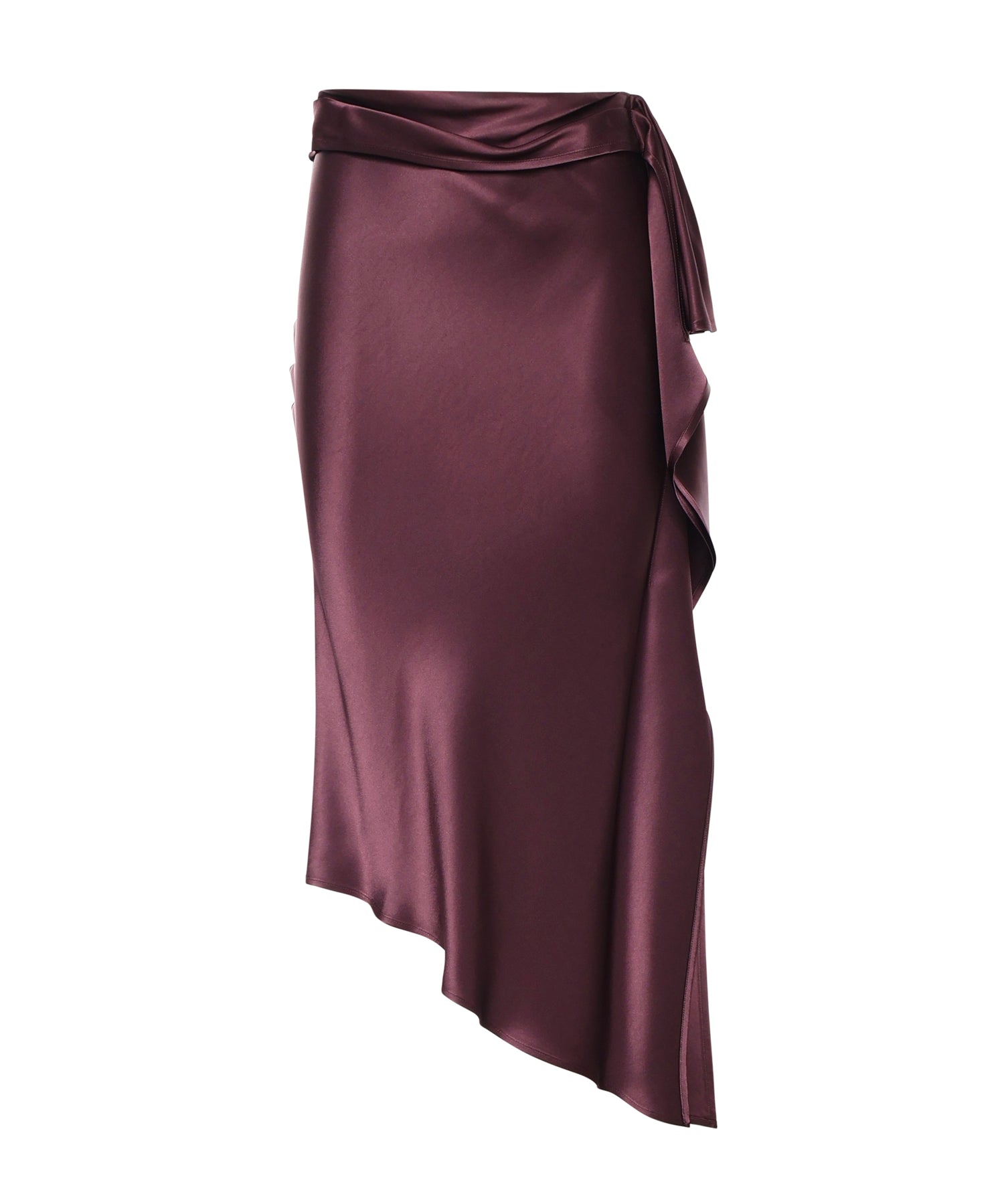 Gonna longuette asimmetrica in satin 106638 A1Y5R57 PINKO 