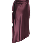 Gonna longuette asimmetrica in satin 106638 A1Y5R57 PINKO 