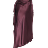 Gonna longuette asimmetrica in satin 106638 A1Y5R57 PINKO 