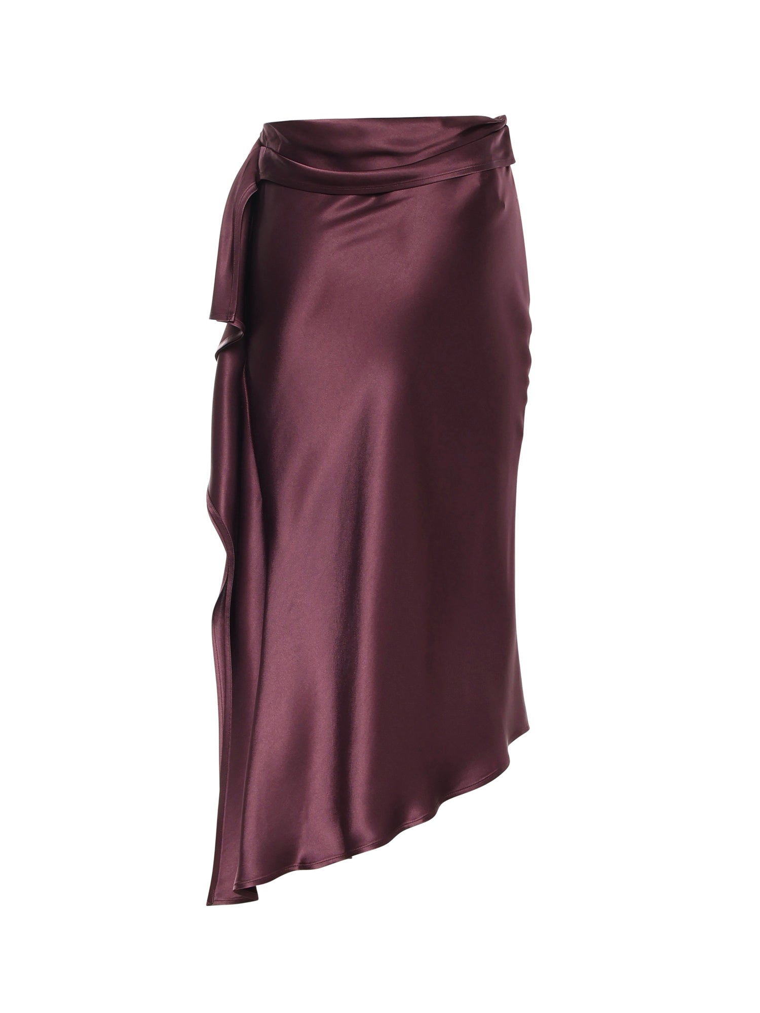 Gonna longuette asimmetrica in satin 106638 A1Y5R57 PINKO 