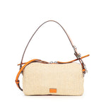 Borsa a spalla in rafia con logo<BR/> 106661 A391HH9O PINKO 