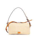 Borsa a spalla in rafia con logo<BR/> 106661 A391HH9O PINKO 