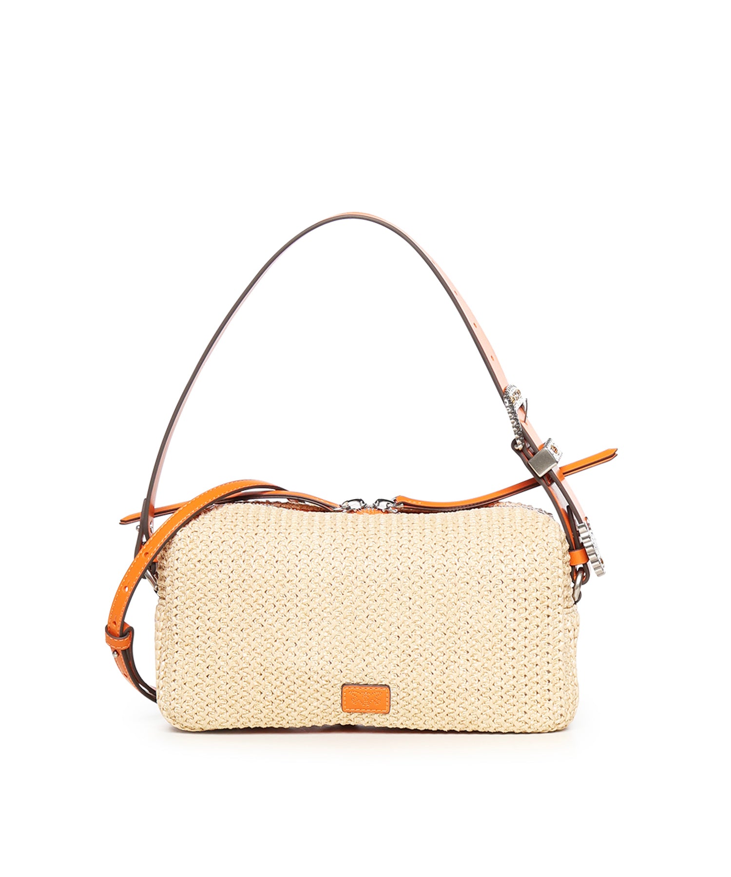 Borsa a spalla in rafia con logo<BR/> 106661 A391HH9O PINKO 