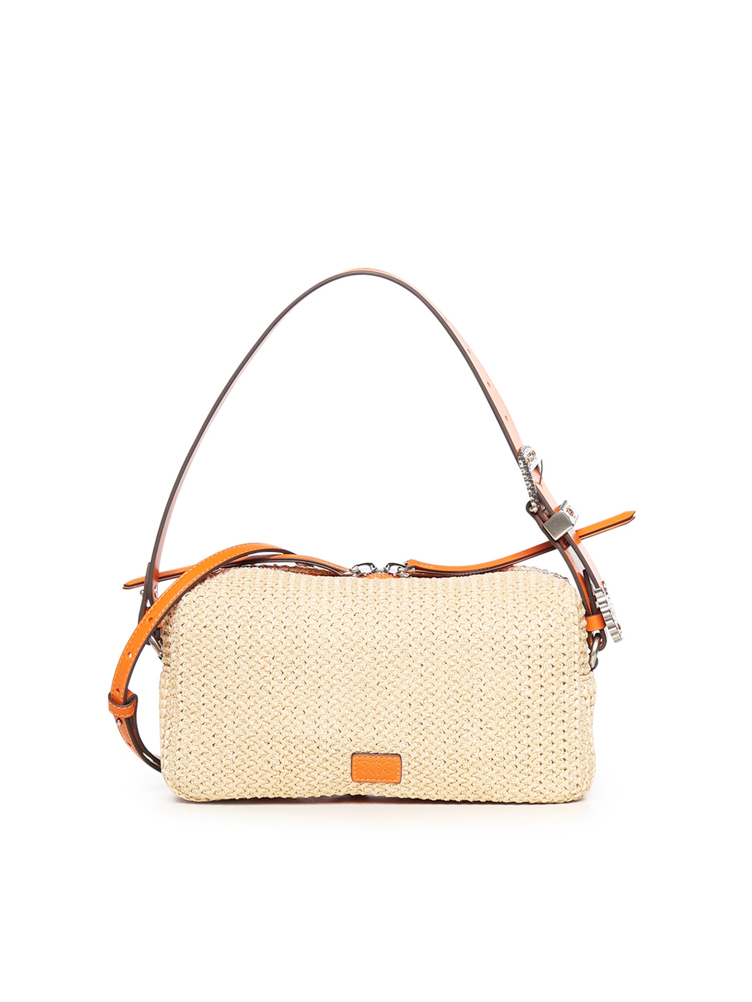Borsa a spalla in rafia con logo<BR/> 106661 A391HH9O PINKO 