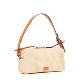 Borsa a spalla in rafia con logo<BR/> 106661 A391HH9O PINKO 