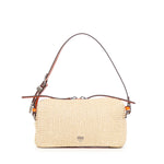 Borsa a spalla in rafia con logo<BR/> 106661 A391HH9O PINKO 
