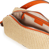 Borsa a spalla in rafia con logo<BR/> 106661 A391HH9O PINKO 