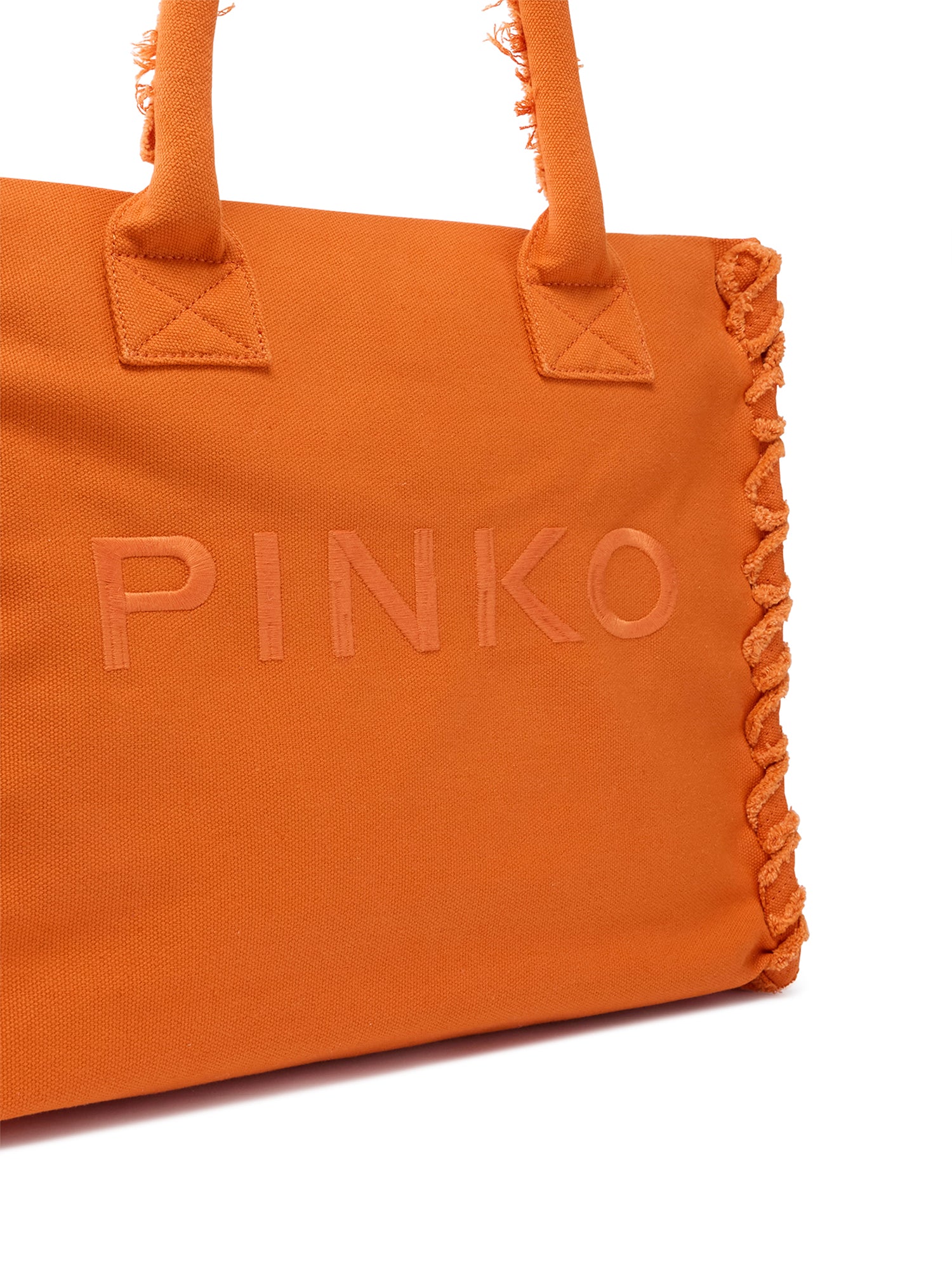 Borsa shopper Beach in canvas con logo 106673 A3A4A76 PINKO 