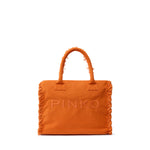 Borsa shopper Beach in canvas con logo 106673 A3A4A76 PINKO 