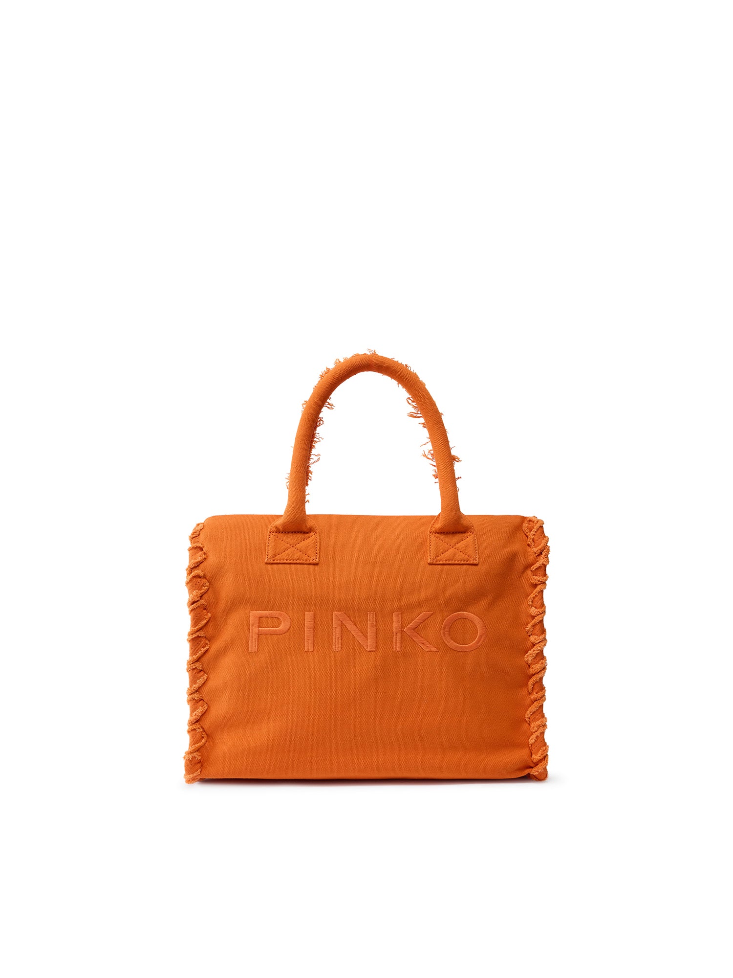 Borsa shopper Beach in canvas con logo 106673 A3A4A76 PINKO 