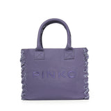 Borsa shopper Beach in canvas con logo 106673 A3A4J05 PINKO 